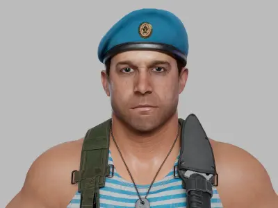 Modern Russian Soldier Low-poly 3D model purchase