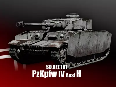 Panzer 4 - PzKpfw IV - Ausf H - Common Livery Low-poly 3D model