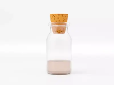 Medical Lab Glass Bottle Realistic 3D model Low-poly 3D model