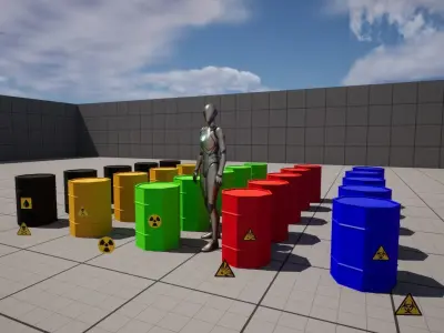 LowPoly Barrels Pack  Game Ready Asset Free low-poly 3D model