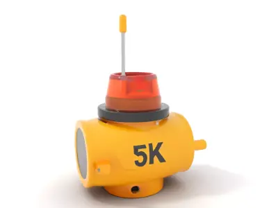 Yellow Navigation Buoy Model Pack with Light and Antenna Low-poly 3D model