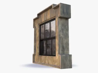 Cement Window 0001 Low-poly 3D model