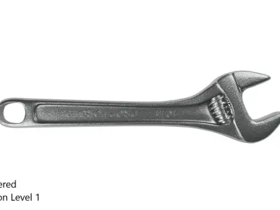 Crescent Wrench Low-poly 3D model