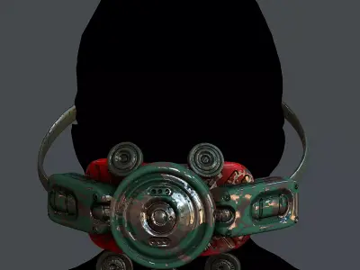 Helmet gas mask scifi military combat Low-poly 3D model Low-poly 3D model purchase