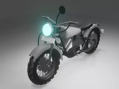 Classic Motor Bike Low-poly 3D model