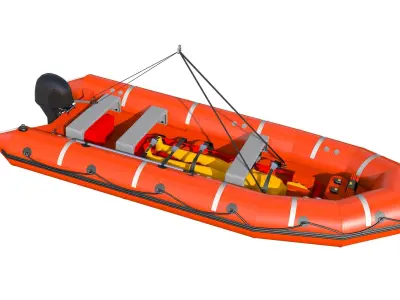 SOLAS RESCUE BOAT RHIB 3D model