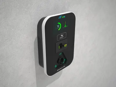 Electric vehicle charger 3 types 3D model