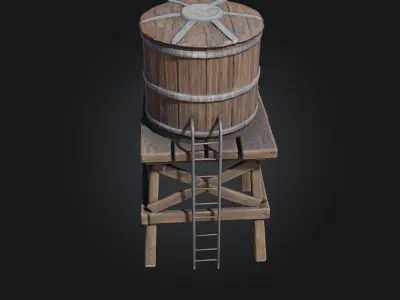 Water Tower Structure  Industrial Simplicity for Urban  3D model
