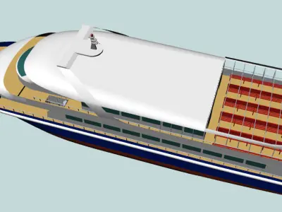 Passenger trip ship 3D model