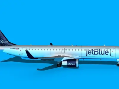 Embraer Emb-190 Jet Blue 3 3D model