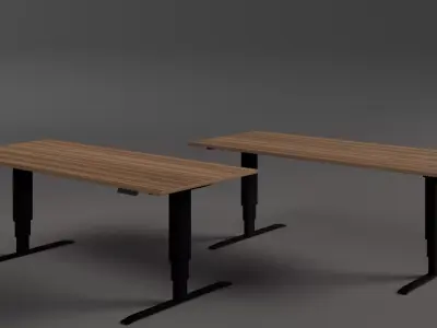  Walnut Raisable Desk Free low-poly 3D model