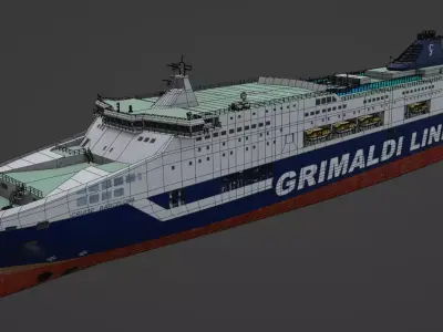 Grimaldi Cruise and Ferry Low-poly 3D model