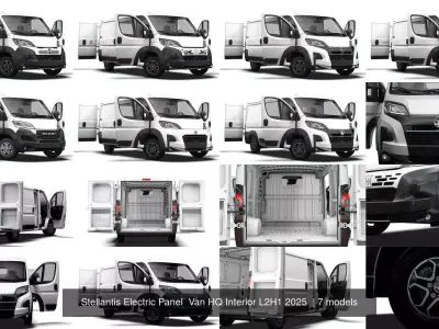 Stellantis Electric Panel  Van HQ Interior L2H1 2025  3D Model Pack