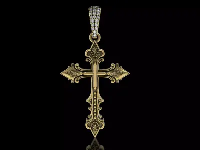 Cross Pendant 3D print model 11
