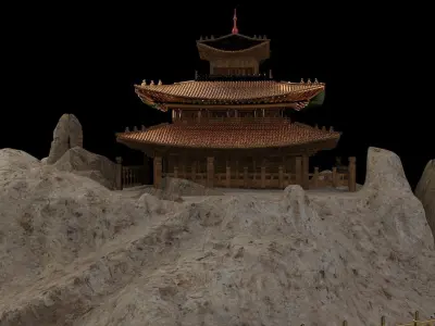 Chinese ancient house  3D model 22