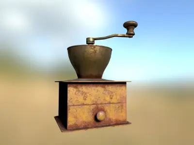 Rusty Coffee Grinder Low-poly 3D model