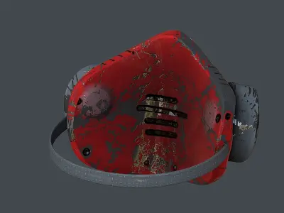 Gas mask helmet 3d model scifi  Low-poly 3D model 4