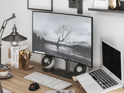 Workplace2 industrial desk lamp with shade 3D model