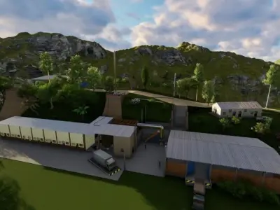 lead battery recyclable factory 3D model