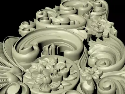 Central decor ornament for furniture 3D model 1162