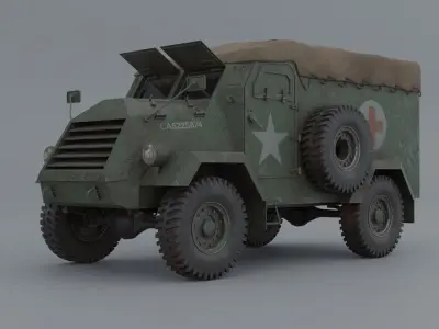 Armored Ambulance Low-poly 3D model