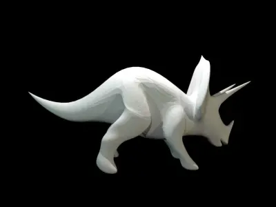 Low-poly Triceratops dinosaur Free low-poly 3D model