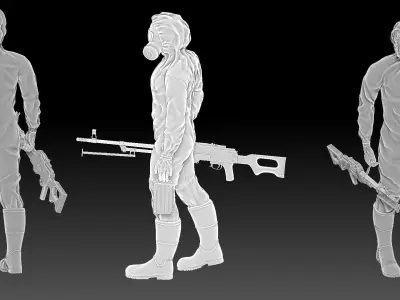 Hazmat soldiers 3D print model