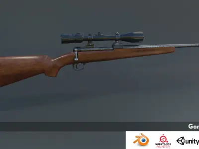 Winchester Model 70 Low-poly 3D model