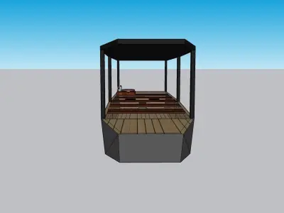 Electric boat Low-poly 3D model