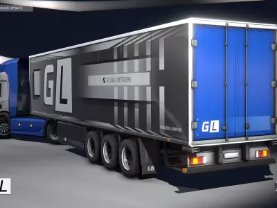 Gridlock - Euro Truck with trailers - PBR low poly tanker Low-poly 3D model