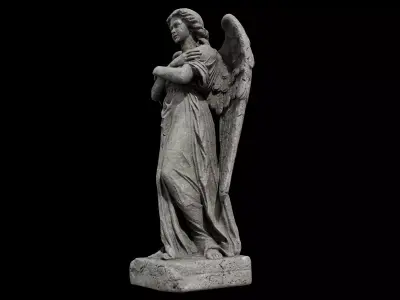 Gothic Mourning Angel Statue 3D model