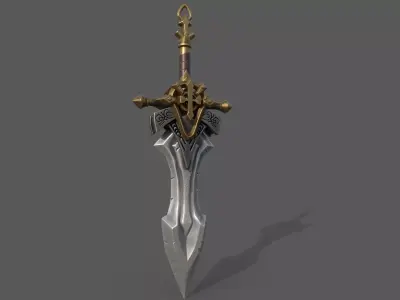 Stylized Sword - Game Ready Low Poly PBR 3D Model Low-poly 3D model