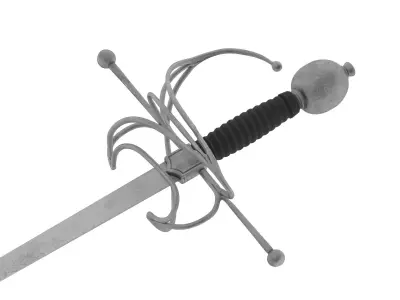 Rapier sword Low-poly 3D model