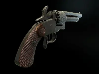 LeMat Revolver Low Poly and High Poly models Low-poly 3D model