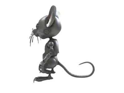 cartoon iron rat Free low-poly 3D model
