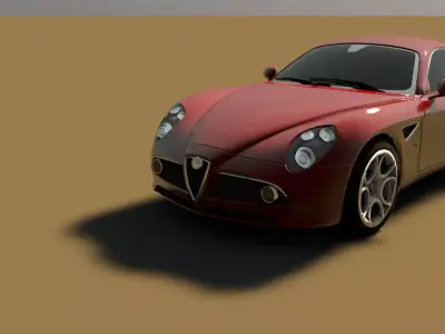 Asphalt Car alfaromeo competizione free 3d model Free 3D model