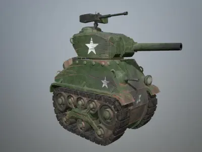 Tank 02 PBR  Low-poly 3D model
