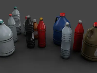 plastic bottles Low-poly 3D model purchase