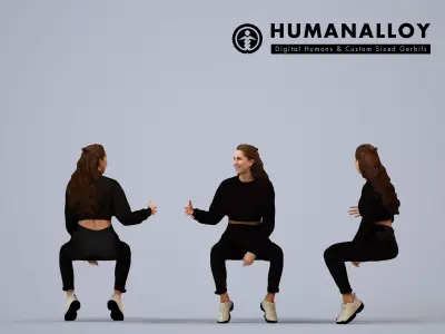 00500Beatrice005 - Adult Caucasian woman sitting in sportswear 3D model