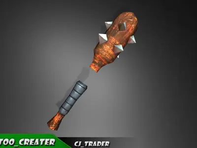 Mini Spiked Club Low-poly 3D model Low-poly 3D model