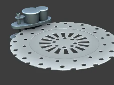 Bike Disc Brake - Caliper 3D Model Low-poly 3D model