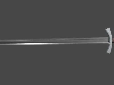 Langsax sword with Falchion handle Low-poly 3D model