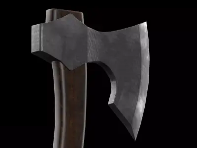 Medieval Metal Axe 4K PBR Low-poly 3D model