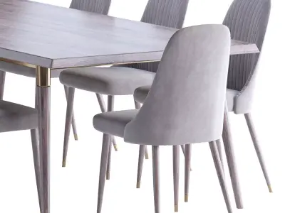 Sitte Dining Table and Chair Bary 3D model