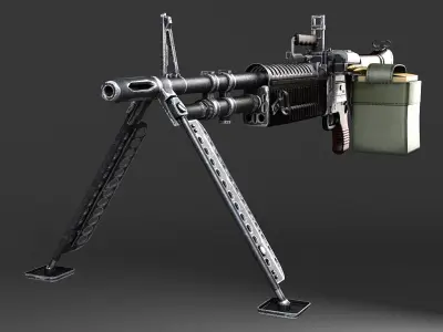 M60 machine gun 3D model 2