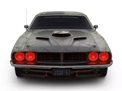 Demonic Pro-Mod Haunted Muscle Car 3D Model Low-poly 3D model