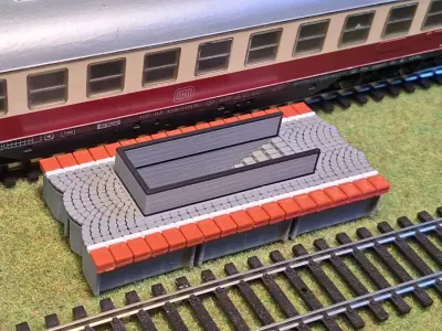 Double Edge Platform Underpass1 1-87 FDM color 3D print model