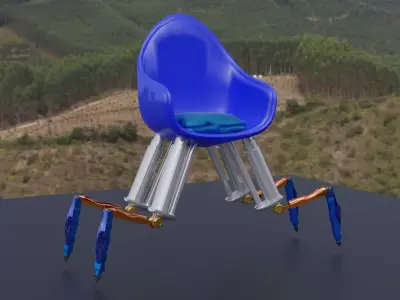 Advanced Mechanical Robotic Chair - Modular Sci-Fi Asset Low-poly 3D model