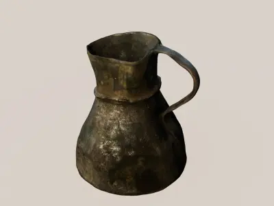 Old Corroded Copper Mug Free low-poly 3D model