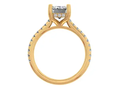 3ct Emerald Stone Cathadral Ring 3D print model purchase